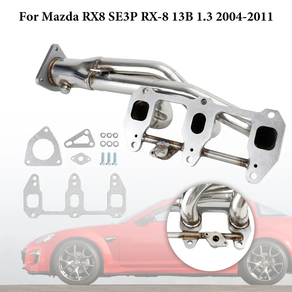 2004-2011 Mazda RX8 RX-8 R3 GT grand rustfritt stål eksoshode