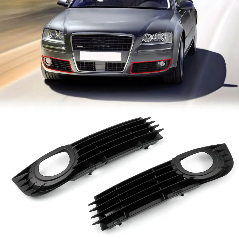 2006-2008 Audi A8/A8 Quattro 4.2L 6.0L Front Grille Nedre tåkelys Bumper Grille venstre høyre par