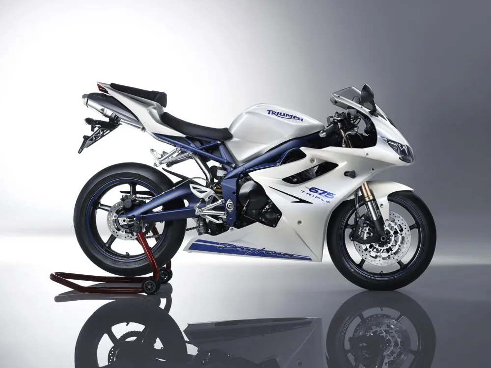 2006-2008 Triumph Daytona 675 White Blue Bodywork Fairing ABS Injection Molding 2# Generic
