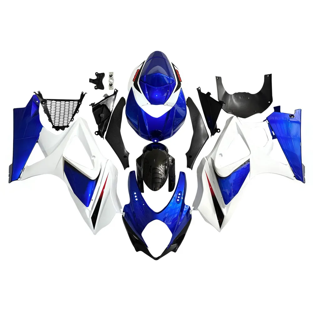 2007-2008 Suzuki GSXR 1000 Blå & Hvite GSXR Racing-kåper generisk
