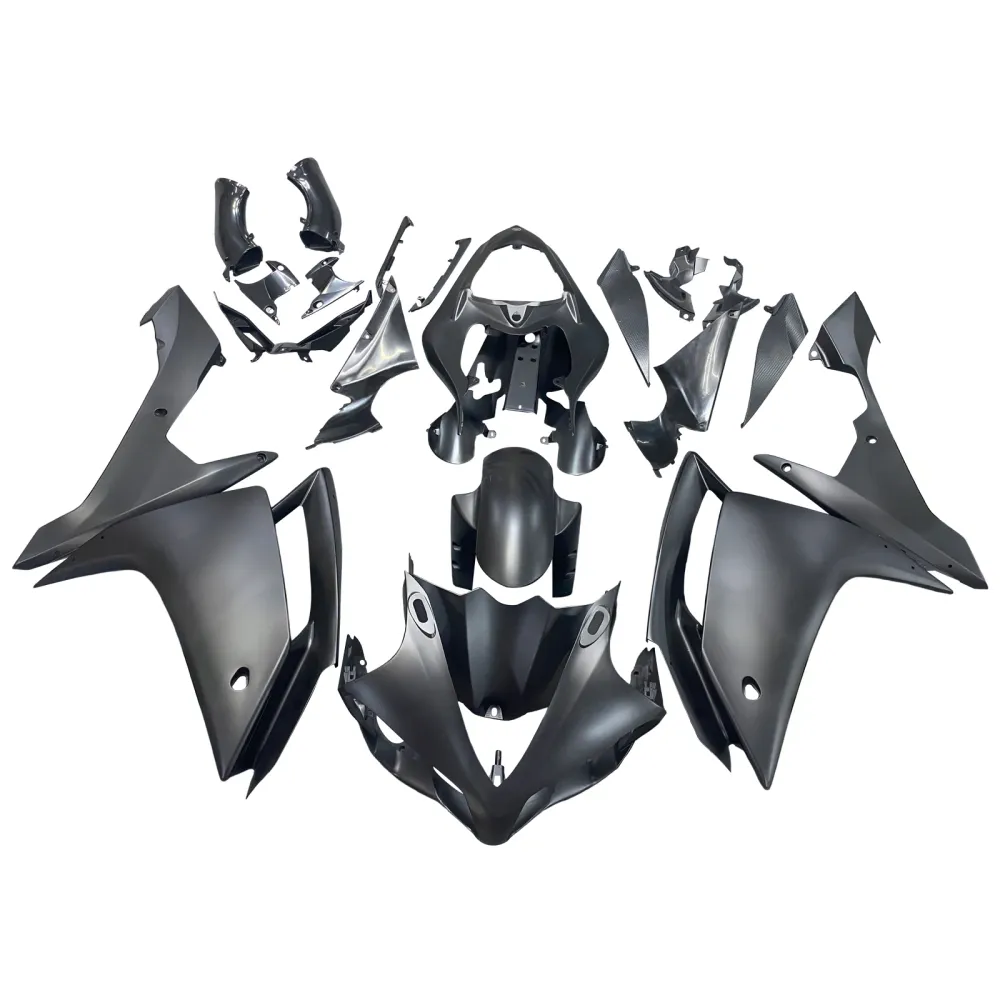 2007-2008 Yamaha YZF-R1 Svart Matt & Generiske gullfargede racingkåper