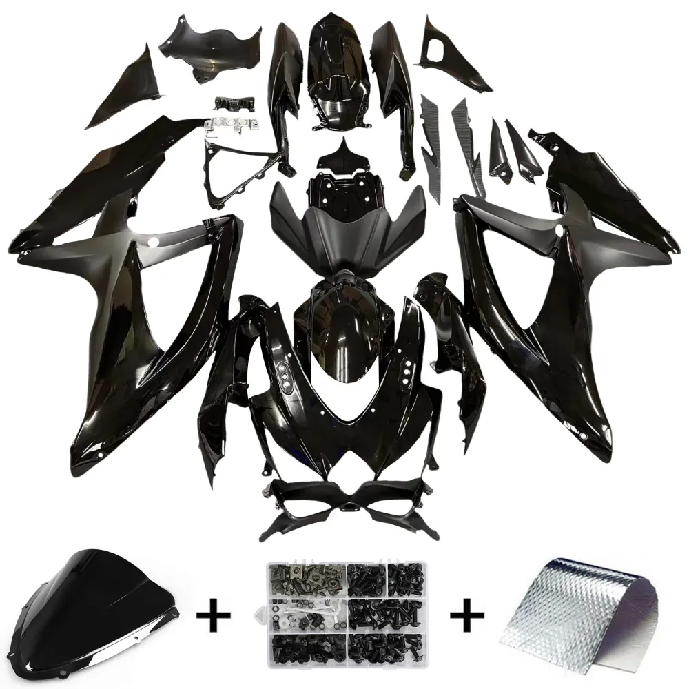 2008-2010 Suzuki GSXR 600 750 All Black Suzuki Racing Fairings Generic