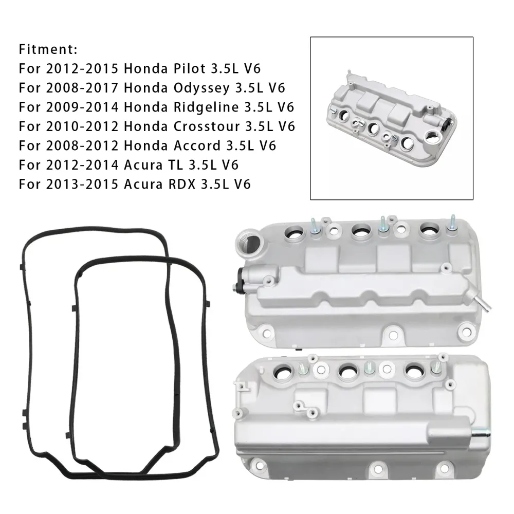 2008-2017 Honda Odyssey 3.5L V6 2PCS Front+bakre motorventildeksel 12310R70A00 12310R70A10