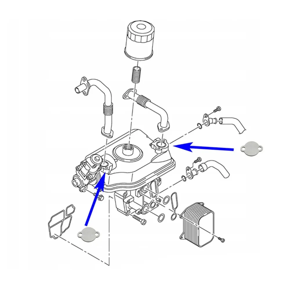 2009+ VW Transporter T5 -bokser (7Ha, 7HH, 7EA, 7EH) 2.0 Bitdi, 180 PS EGR Valve Blank Plate CFCA Motor
