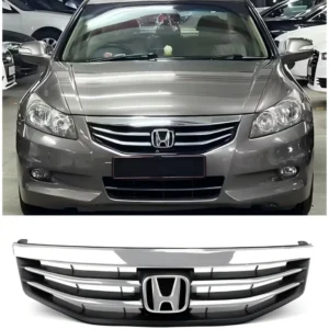 2011-2012 Accord Honda Ny fremre øvre støtfanger hette svart kromgrill erstatningsgitter generisk