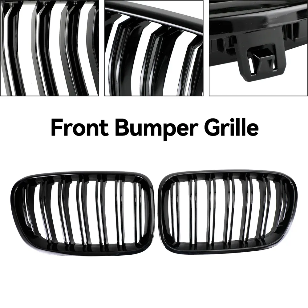 2011-2014 BMW X3 F25 Dual Line Gloss Black Front Bumper Kidney Grille Grill