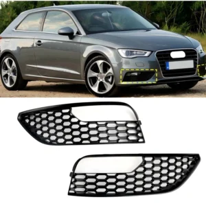 2012-2016 Audi A3 S3 Mesh Front Bumper Fog Light Surround Cover Grille 2stk