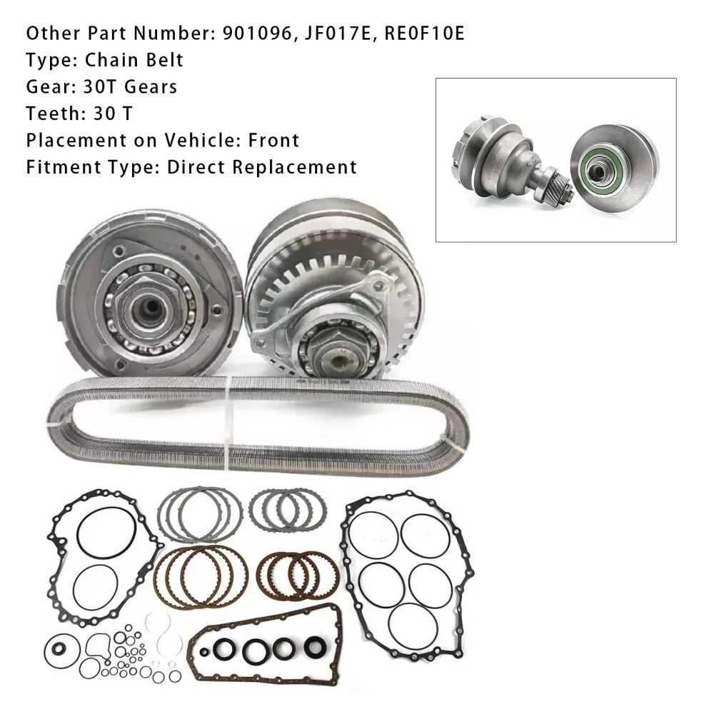 2013-2014 Nissan Teana 2.5L 3.5L RE0F10E JF017E CVT Transmission Master Rebuild Kit m/kjede belte 30t