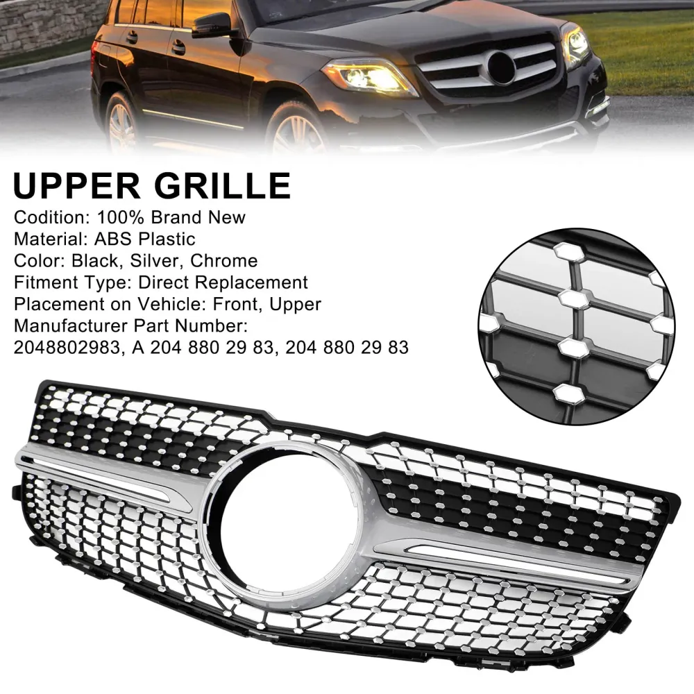 2013-2015 Mercedes Benz X204 GLK-klasse Front Bumper Grille Grill Diamond