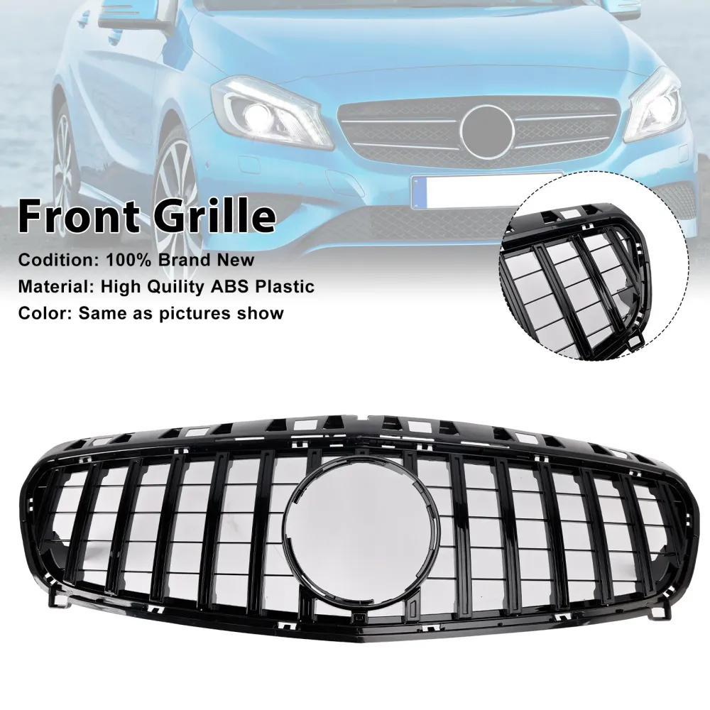 2013–2015 Mercedes-Benz -KLASSE W176 Glanset svart støtfangergrill foran