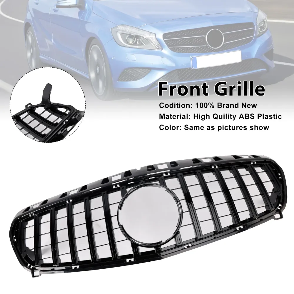2013–2015 Mercedes-Benz -KLASSE W176 Glanset svart støtfangergrill foran