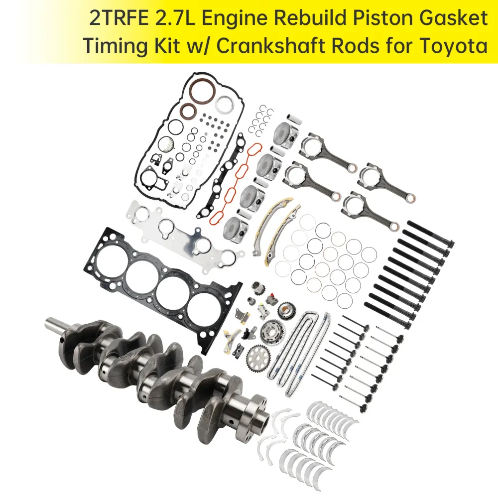 2TR FE 2.7L Motor Rebuild Piston Gasket Timing Kit med/ veivakselstenger Toyota