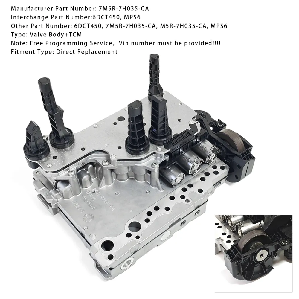 6DCT450 MPS6 7M5R-7H035-CA GRIVERING MEKATRONISK VALVE BODS+TCM FORD