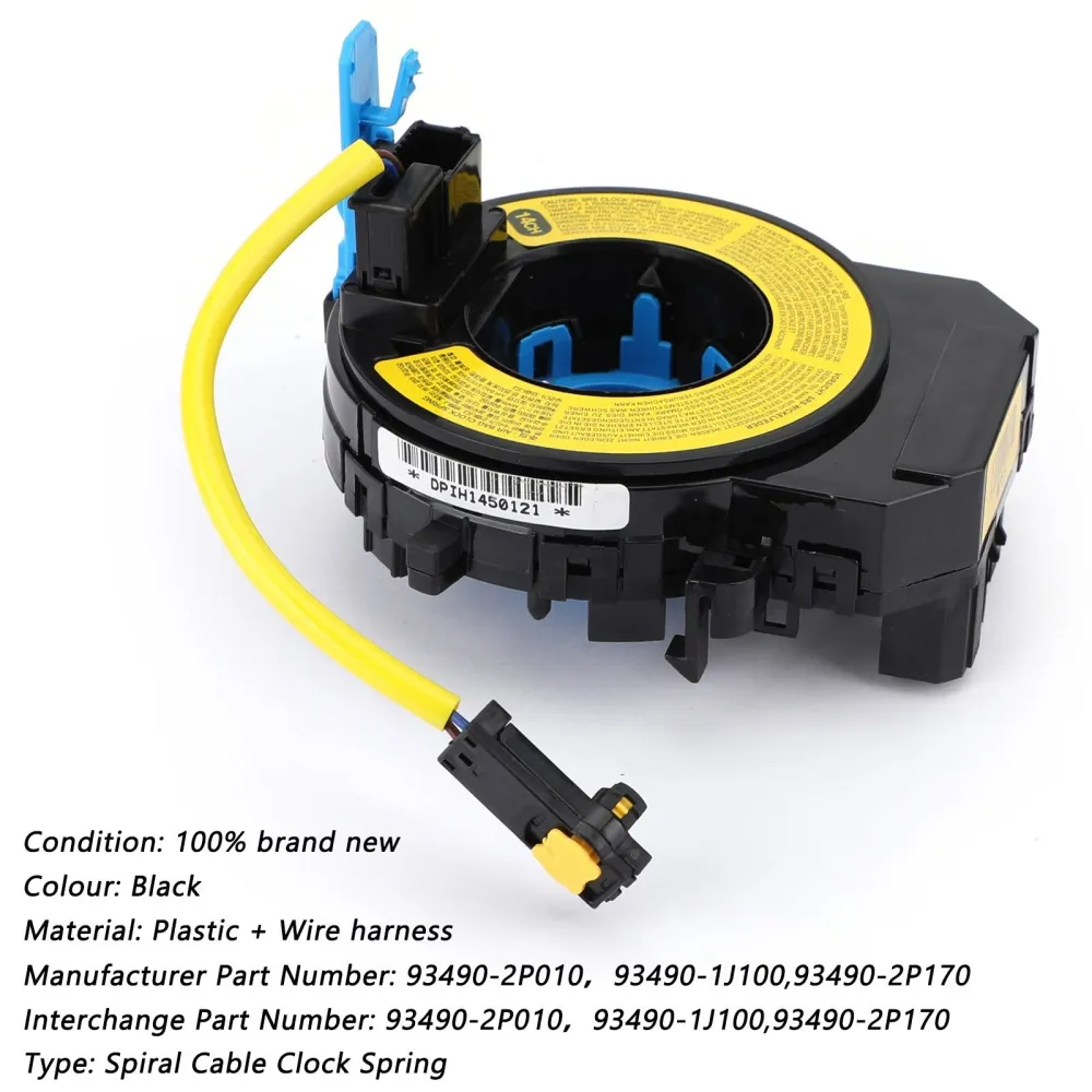 Airbag Squib Spiral Cable Clock Spring Fit Hyundai i20 Kia Sorento 93490-2p010 Generisk