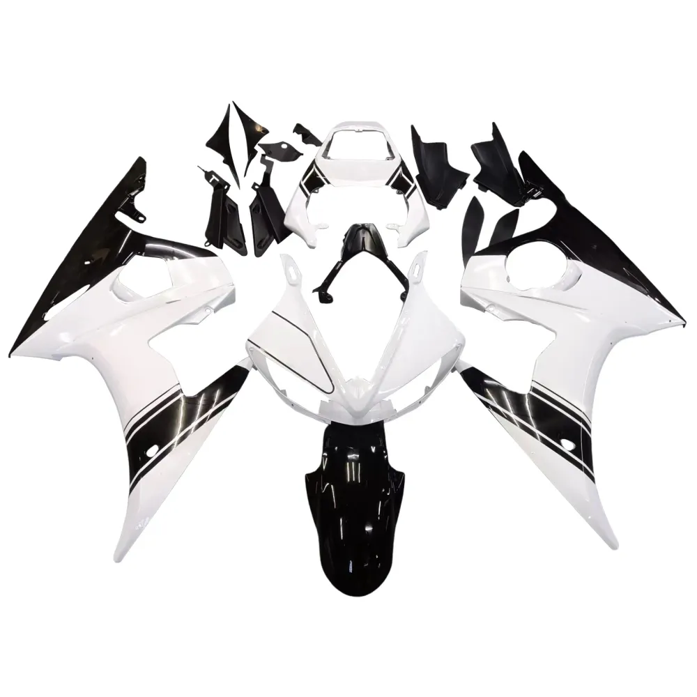 2003-2004 Yamaha R6 & 2006-2009 YZF R6S kåpe hvit&Svart fargesett Amotopart