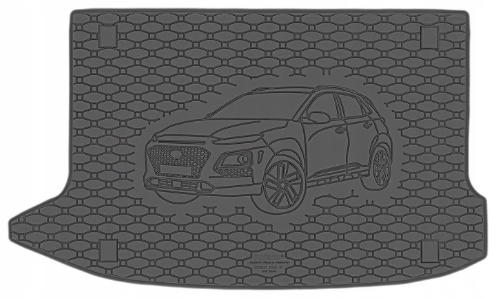 Bagasjeromsmatte Hyundai Kona I / Kona Electric I – Luktfrie Gummi | Rigum