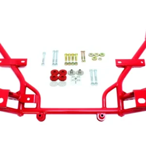 BMR 05-14 S197 Mustang K-Member w/ 1/2in Lowered Motor Mounts and STD. Rack Mounts - Red