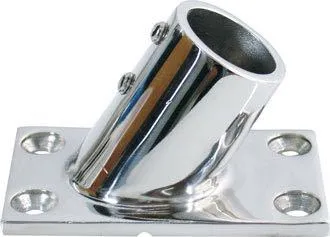Bunnbrakett firkant Ø22mm - 60 grader AISI 316 stål