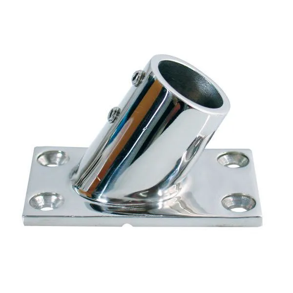 Bunnbrakett firkant Ø25mm 60° AISI 316 (RF stål)