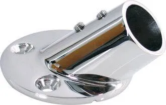 Bunnbrakett rund Ø22mm 45 grader AISI 316 stål