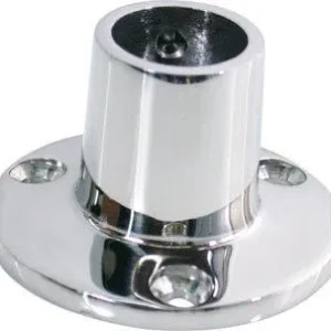 Bunnbrakett rund Ø22mm 90° RF stål AISI 316