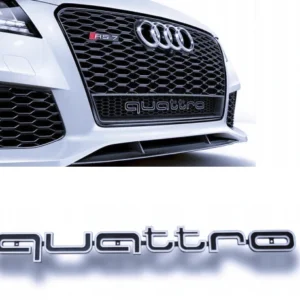 Emblem Audi quattro Titanium Grill Chrome Edition