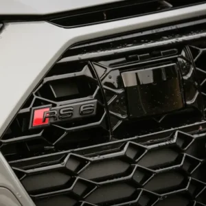Emblem Audi RS6 (C8) > Black Glossy / Red | Vag