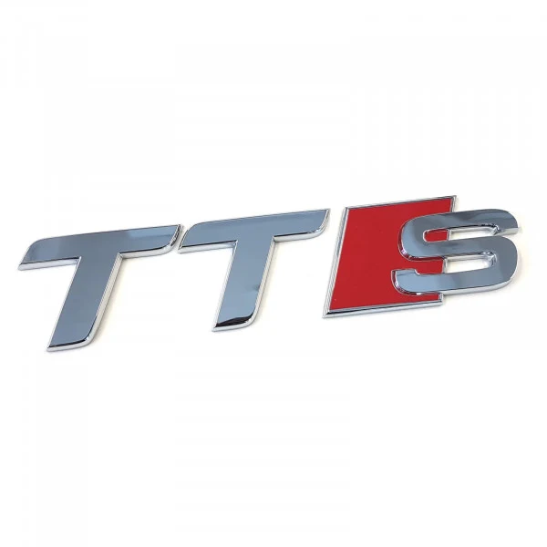 Emblem Audi TTS (8J) Glossy Chrome / Red | Vag
