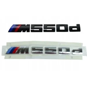 Emblem Bmw ///M550d 240x27mm Silver / Black Bakluke