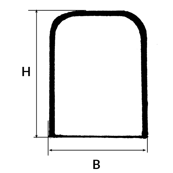 Endestykke RF Fenderlist, Rustfritt stål, 34 mm x 45 mm x 75 mm