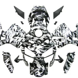 Fairings 2003-2004 Honda CBR 600 RR Blk Wht Silver Camouflage Racing Generic