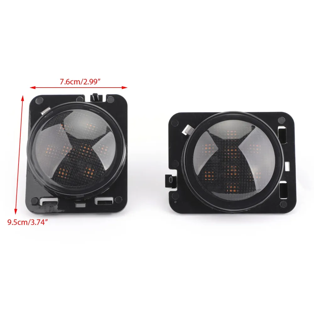 2x front fender parkeringssidemarkør LED sving lys Wrangler JK 2007-15 generisk