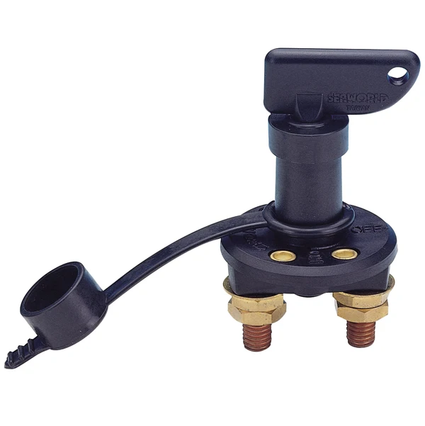 Hovedbryter m/nøkkel 12V, 75 Amp konstant / 500 Amp 10 sek