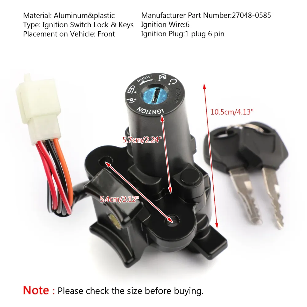 Ignition Switch Lock Keys Kawasaki KL110 KSR Pro 13-14 KLX250 KLX125 Generisk