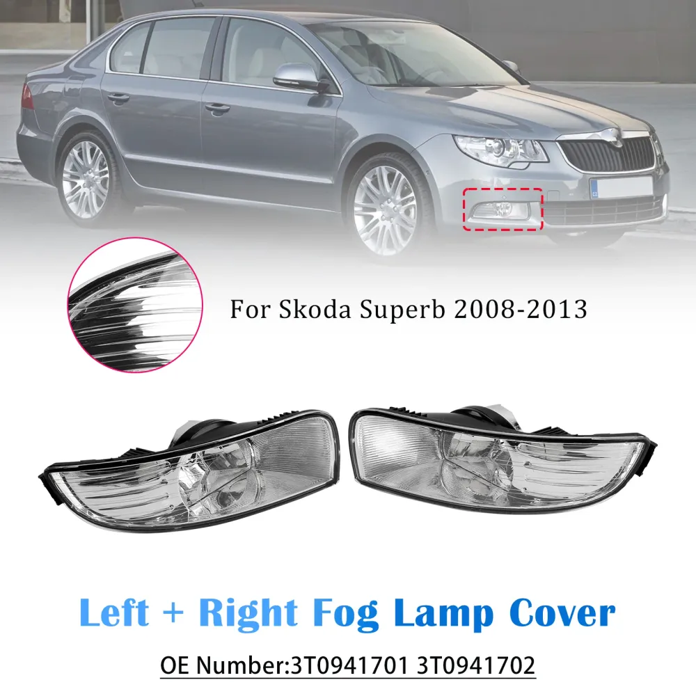 Left + Right Fog Lamp Cover 3T0941701 3T0941702 Skoda Superb 2008-2013