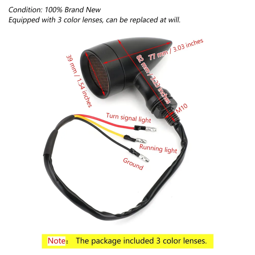 M10 Universal motorsykkel LED blinklys Indikatorer Blinkerlamper Generisk