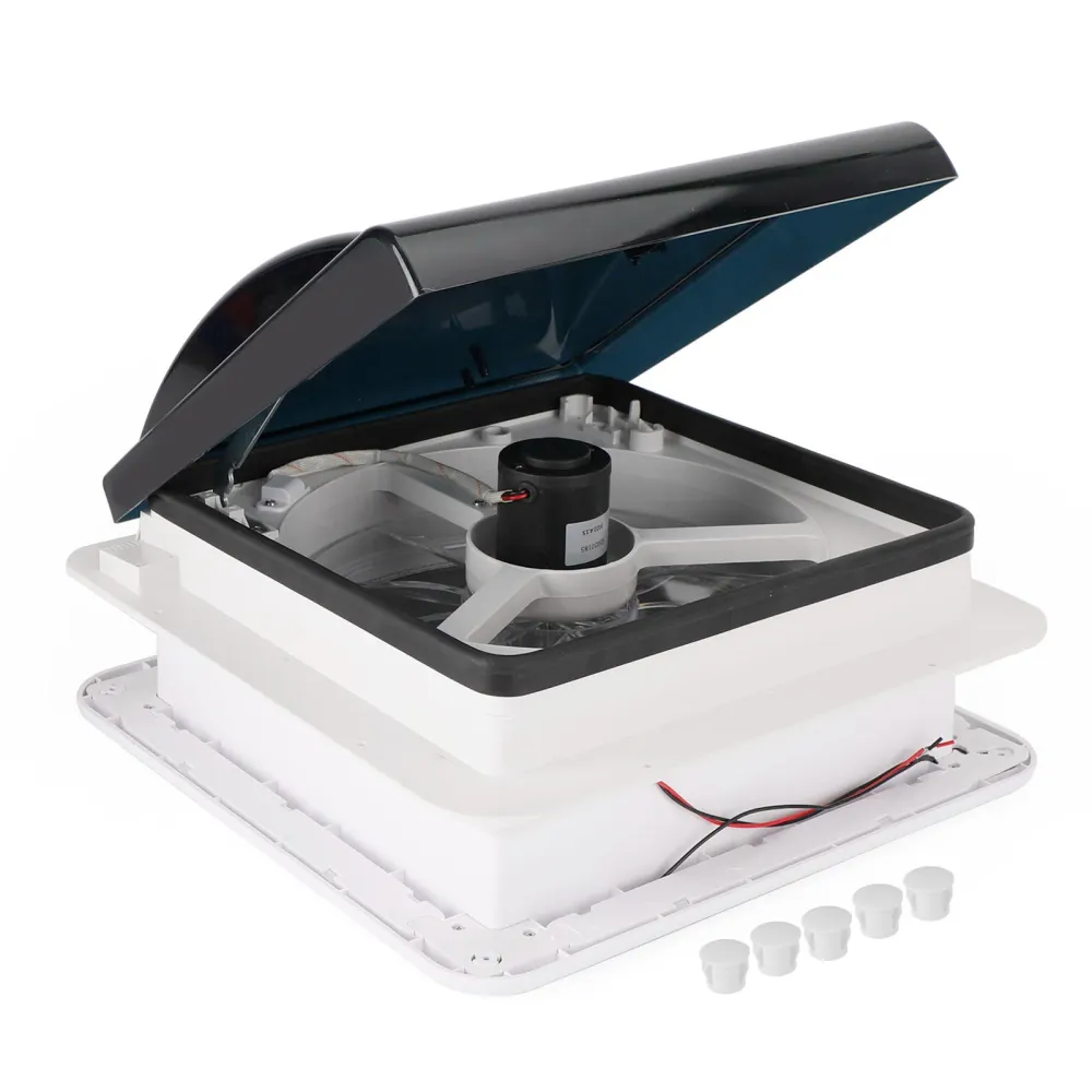 14" Manuell takventil til campingvogn, 12V takvindu med LED-lys