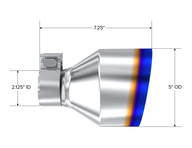 MBRP T304 SS Burnt End Tip 2.125inID, 5inOD Out, 7.25in Length, Pair 17-25 BRZ / GR86