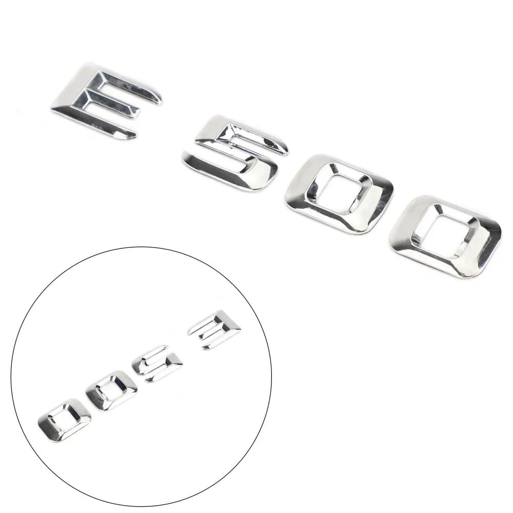 Mercedes E500 bakre trunkemblem Badge NamePlate Decal Letters Numbers