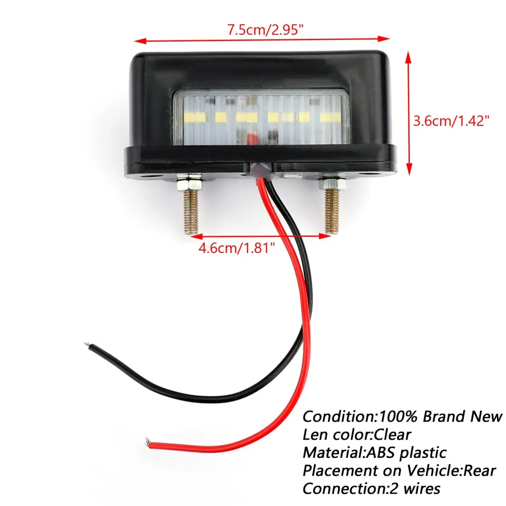 Motorsykkel LED bakhale lisensplate Bremse nummer Plate Light Mini baklys Generisk