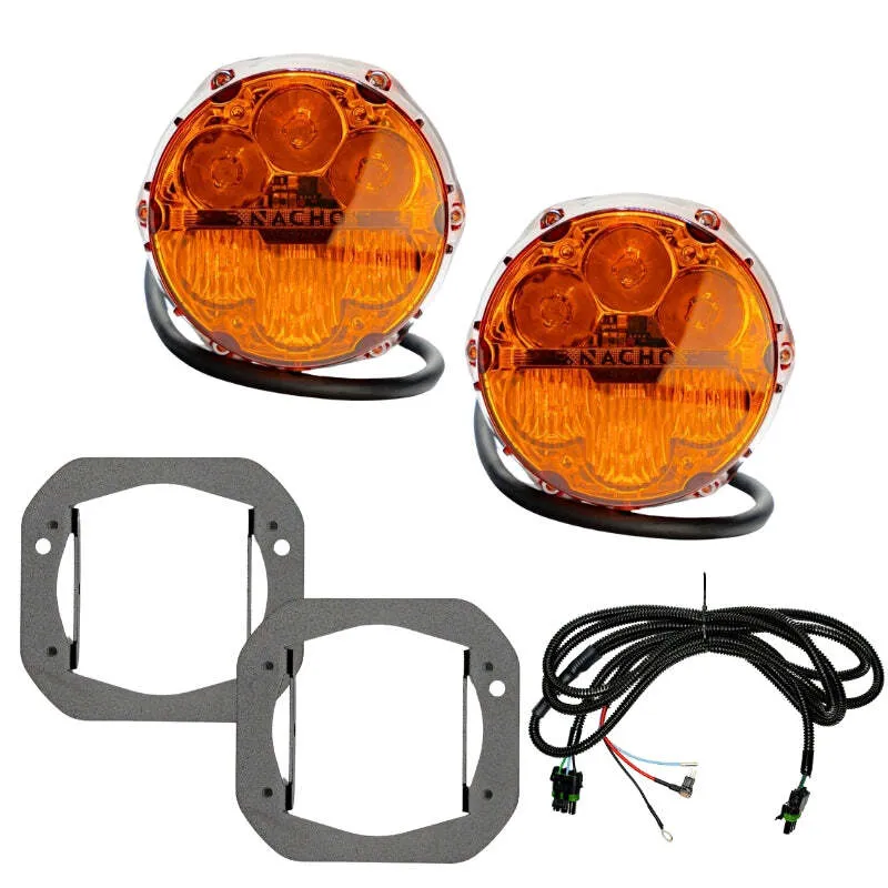 Nacho Lighting Jeep JL/JT Nacho SAE Only Plug N Play Fog Light Kit (Bumper Kit) - Amber