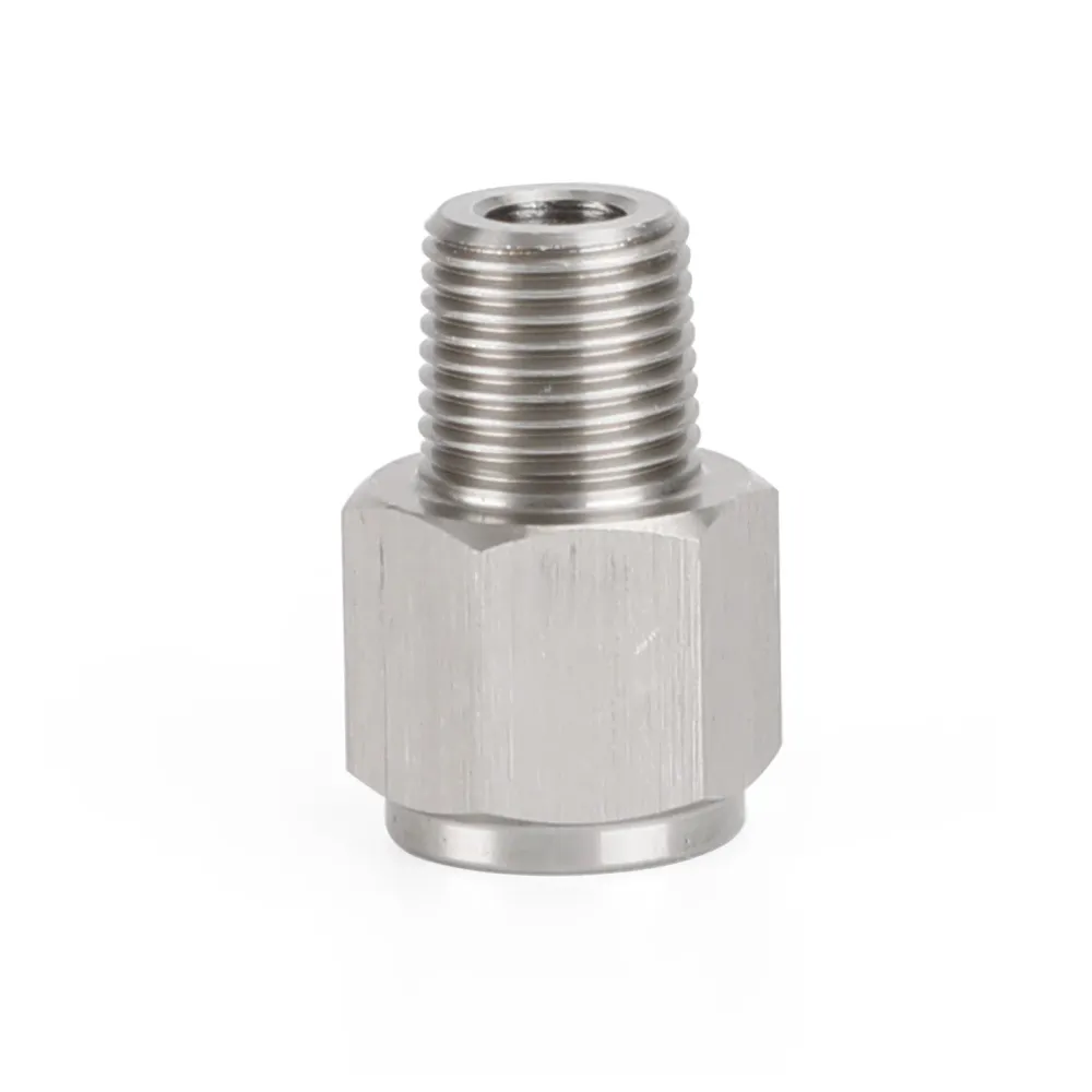 1/8" NPT hann til M10x1.0 hunn rustfritt stål oljetrykksmåleradapter generisk