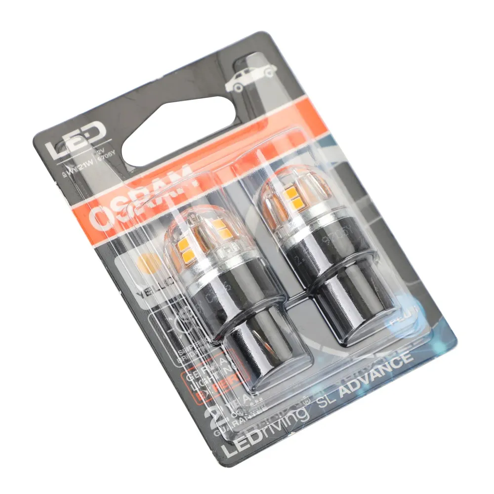2x OSRAM 9705Y Bil Auxiliary Pærer LED WY21W 12V2.5W WX3X16D Generisk