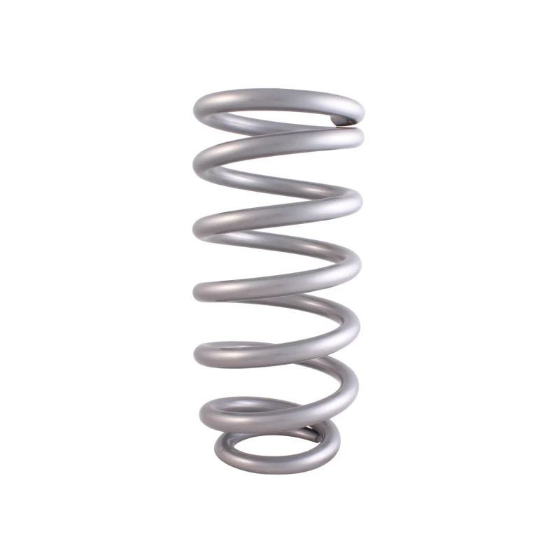 QA1 4-1/8in ID Tapered High Travel Spring - 10in Length x 400lbs/ - Silver Powder Coated