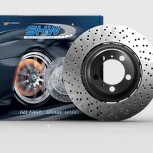 SHW 2003 Audi RS6 4.2L Right Rear Cross-Drilled Lightweight Brake Rotor (4B3615602A)
