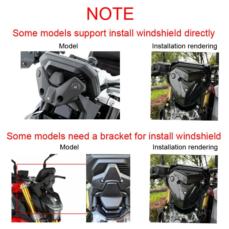 Skjerm Windshield Fairing Windscreen Wind Deflektorer passer BMW F900R 2020-2021