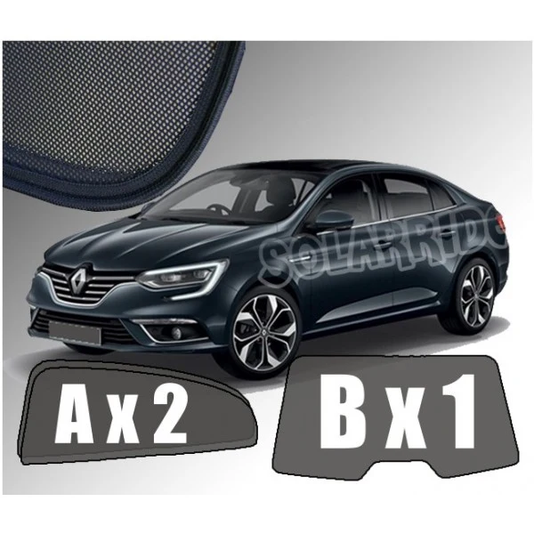 Solskjerm Renault Megane Sedan / GrandCoupe IV (2015-) (3 stk)