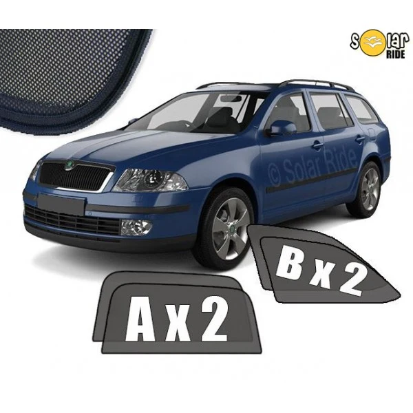Solskjerm Skoda Octavia Stasjonsvogn II (2004-2013) (4 stk)