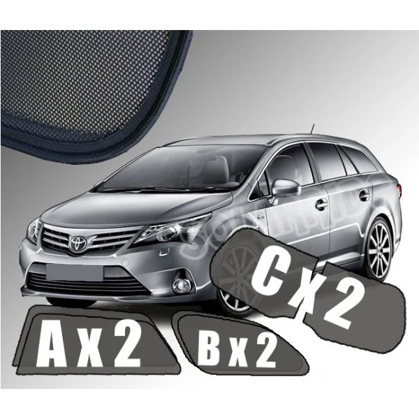 Solskjerm Toyota Avensis (T27) Stasjonsvogn III (2009-2018) (6 stk)