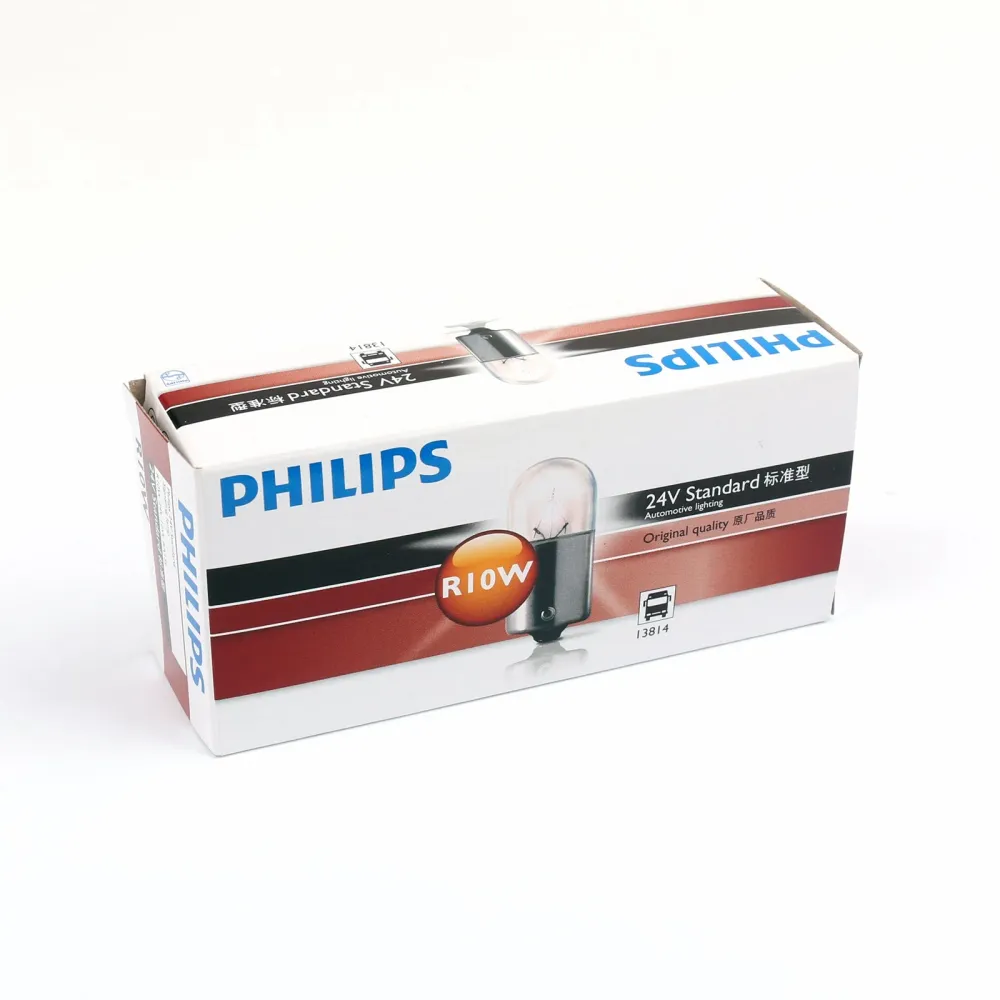 10 stk Ekte Philips 13814 24V 10W R10W BA15S Standard singalinglampepærer generisk